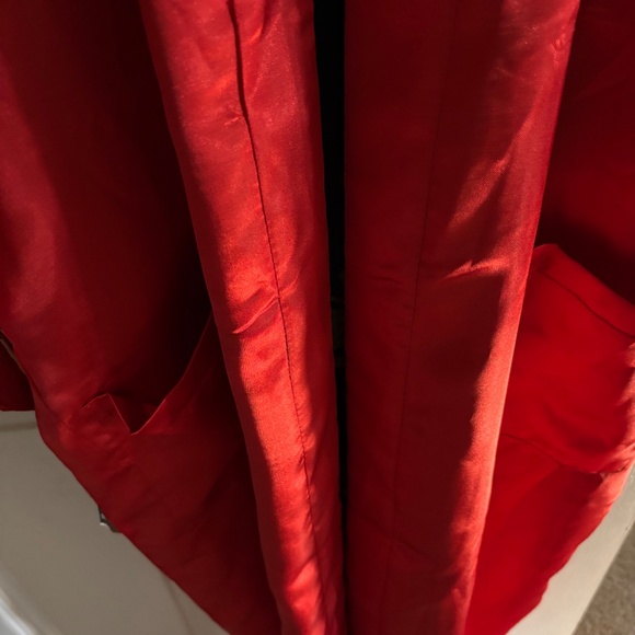 NWT Da Shang Hai Blue/Red/Gold Reversible Belted Collared Pockets Kimono Size M - Picture 14 of 16